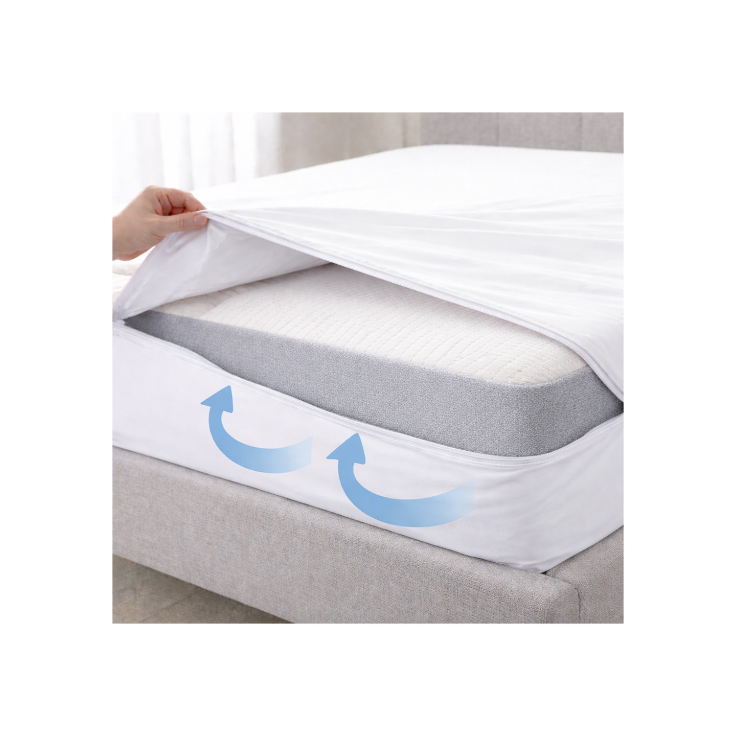 Milbenabweisende Spannbettlaken – 140 cm x 200 cm - Texaal 100 % Baumwolle -  Protecsom