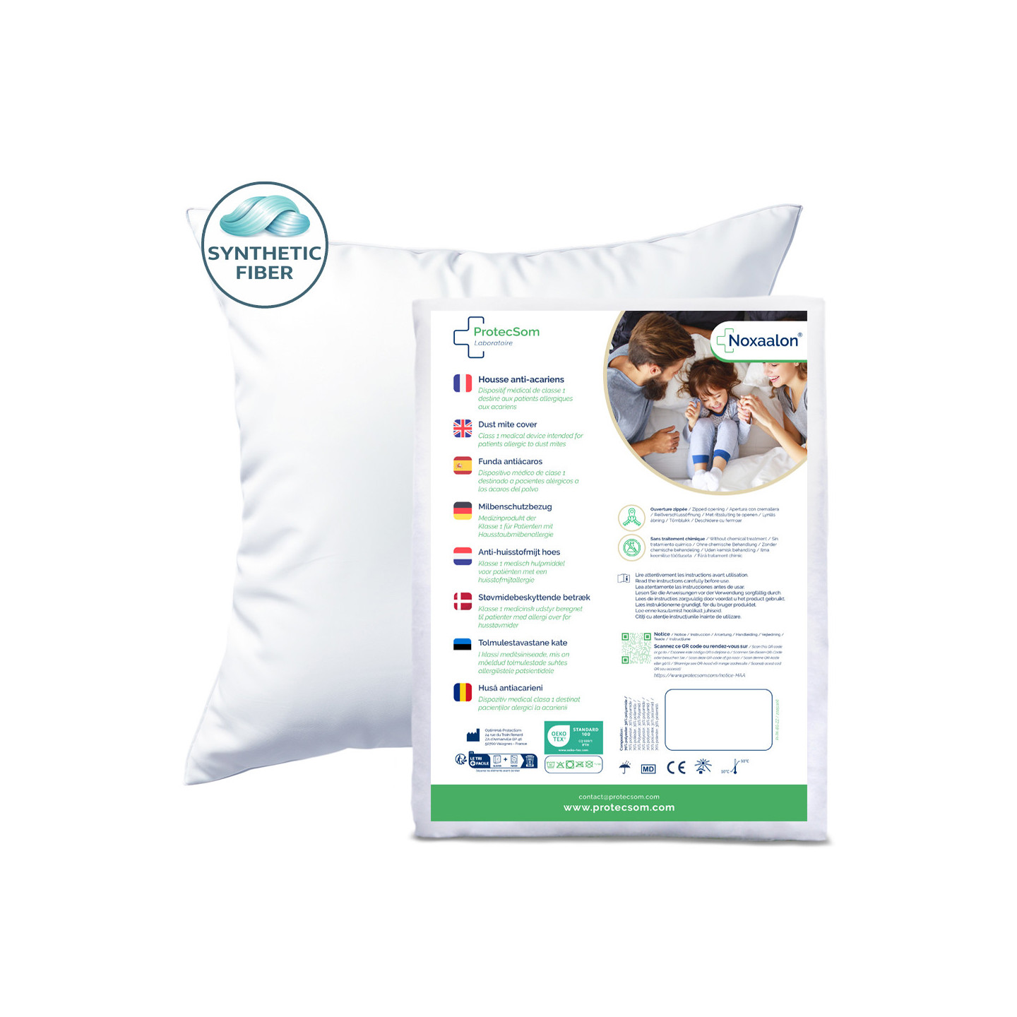 Housse Anti-Acariens pour Oreiller Noxaalon en Tissu synthétique | RMEDICAL